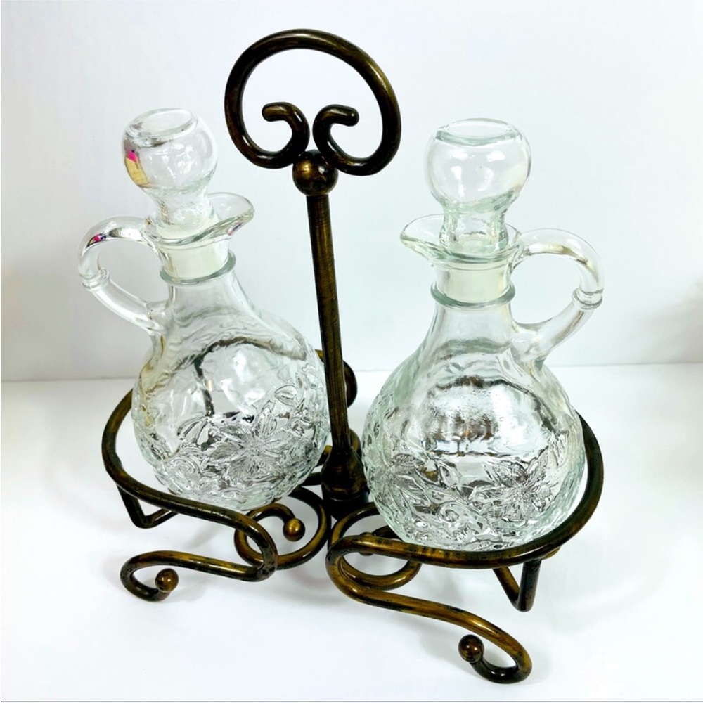 Rare Vintage Fantasia Princess House Oil and Vinegar Cruet Set.